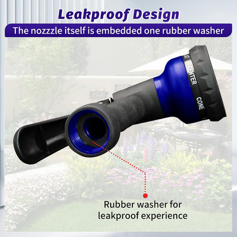 AUTOMAN Garden Hose Nozzle, 2 Pack Water Sprayer Nozzle with 7 Adjustable Watering Patterns,Slip Resistant Nozzle for Plants,Lawn,Washing Cars,Window Cleaning,Showering Pets & Outdoor Fun