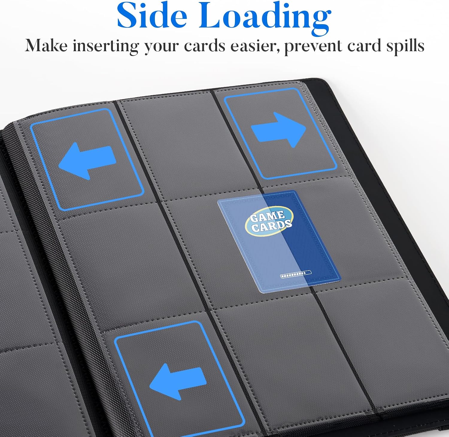 Premium 9 Pocket Card Binder for 540 Cards, Fabmaker PU Trading Card Binder