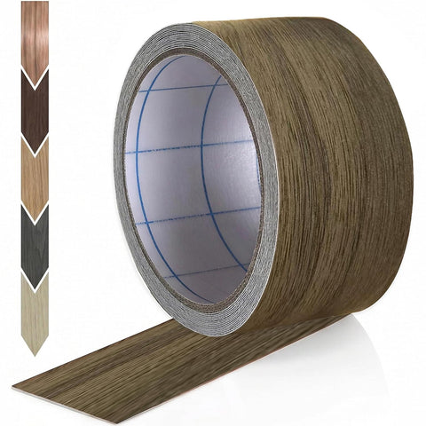 GSCIT Club Silver Walnut Wallpaper, 2.4 inch X 25ft Self Adhesive Wood Grain Repair Tape Silver Walnut Repair Patch for Tables, Chairs, Baseboards, Doors, Windows, Floors, Handicraft DIY.