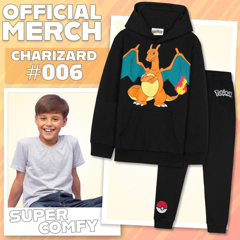 Pokemon Tracksuit Set Boys, Teens, 2 Pc Hoodie Joggers, Anime Hoodie Sweatpants Kids Clothes Teen Apparel, Gifts for Boys