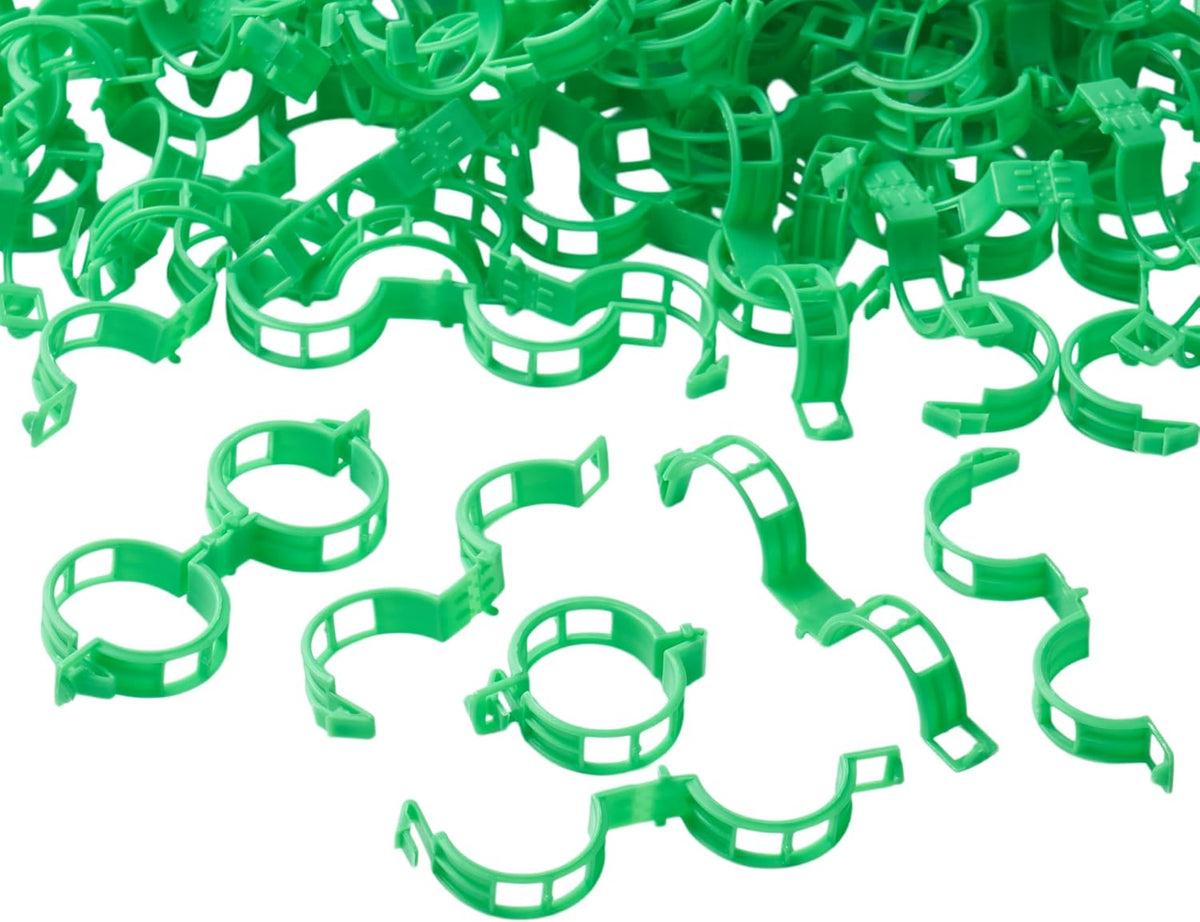 Plant Support Clips,Plastic Clips for Securing Plants,Tomato Vine Clips,Plant Fixing Clips,Garden Clips for Climbing Plants,Grape and Vine Vegetables (300, Light Green)