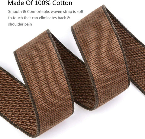 BestSounds Acoustic Guitar Strap, Soft Cotton & Leather Ends Strap for Electric & Bass Guitars come with 1 Button & 2 Locks