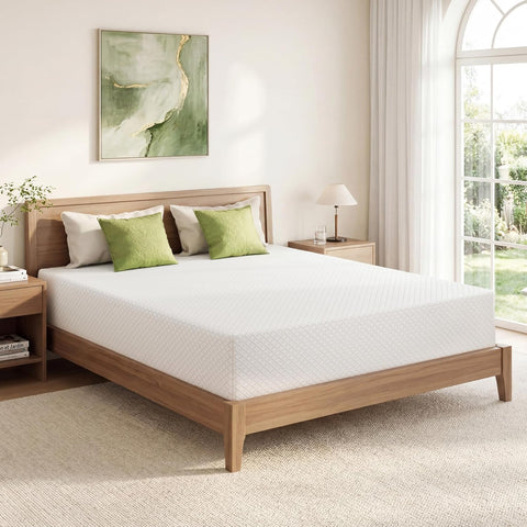EGOHOME Twin XL Memory Foam Mattress 5 Inch, Green Tea, Bed in A Box