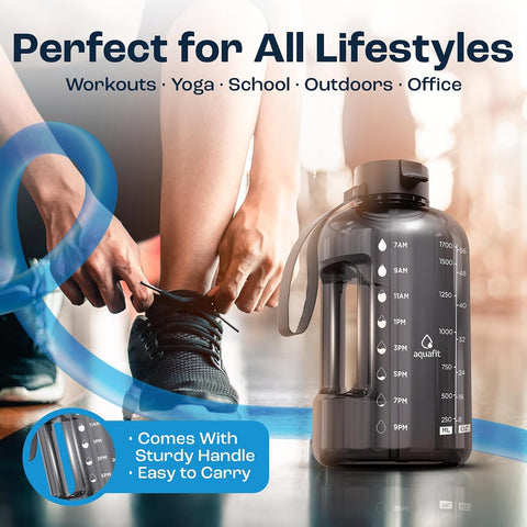 AQUAFIT Half Gallon Water Bottle with Time Marker