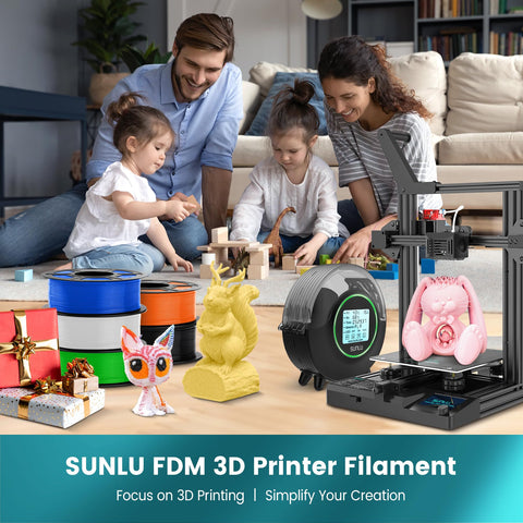 SUNLU PLA 3D Printer Filament PLA Filament 1.75mm, Neatly Wound PLA 3D Printing Filament, Dimensional Accuracy +/- 0.02 mm, Fit Most FDM 3D Printer, 1kg Spool (2.2lbs), Good for Lithophane, PLA White