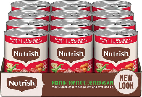 Nutrish Beef Paté Wet Dog Food, 13 oz. Can, (Pack of 12) (Rachael Ray)