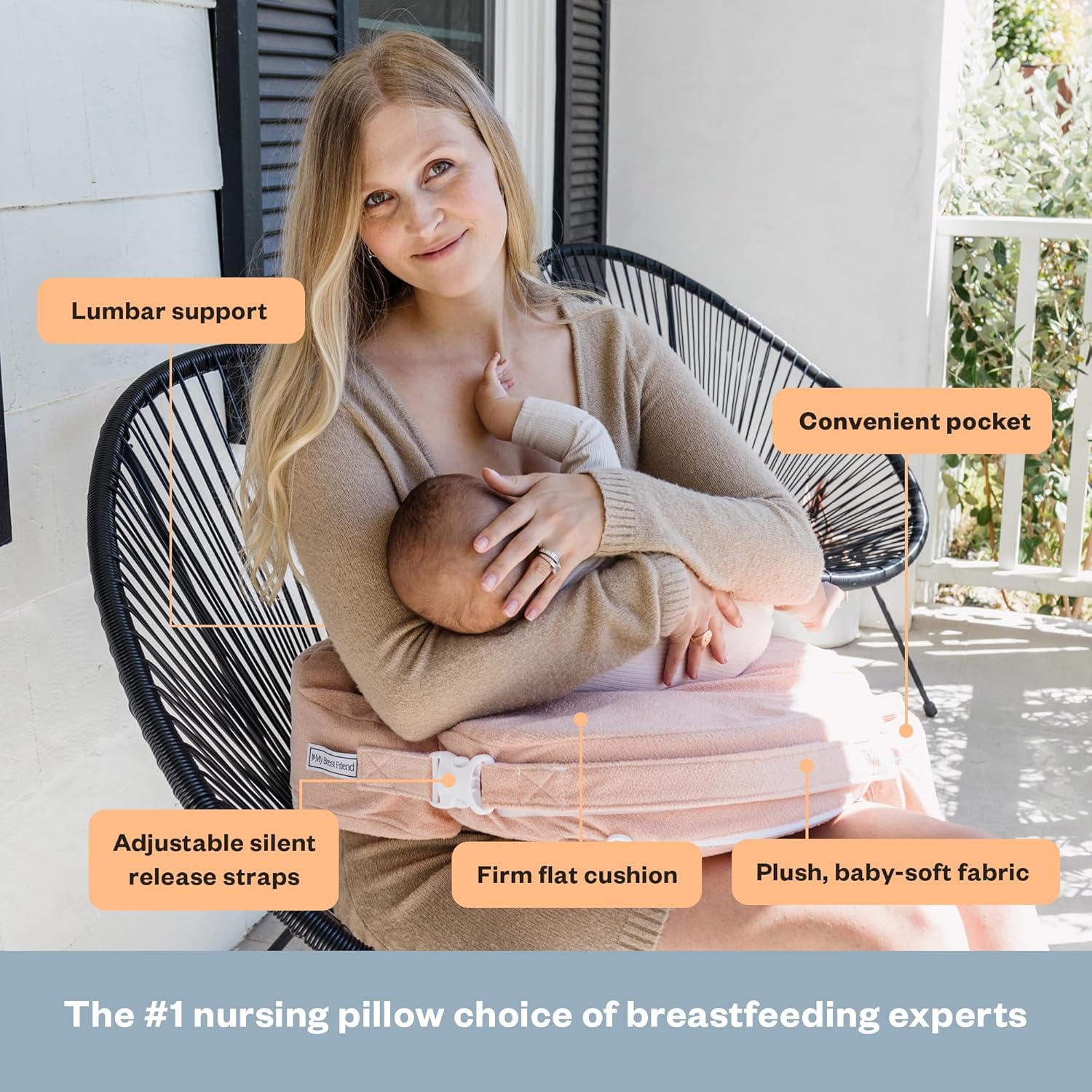My Brest Friend Nursing Pillow - Deluxe - Soft Rose