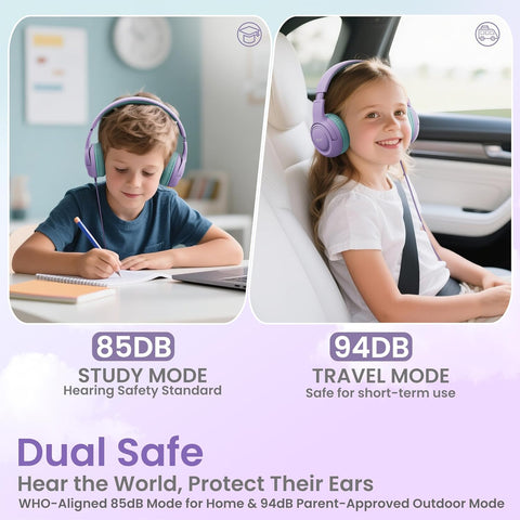 Acer Kids Headphones for School, 85-94dB Limiter, 3.5mm Jack, w/Mic HK03