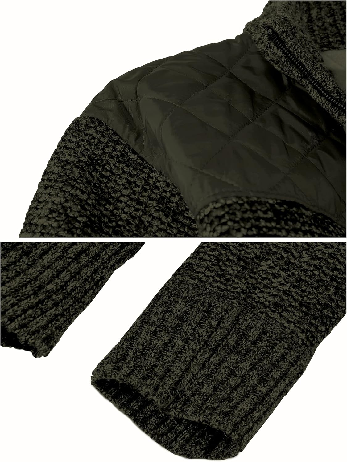Gioberti Men's Knitted Regular Fit Full Zip Cardigan Sweater with Soft Brushed Flannel Lining.