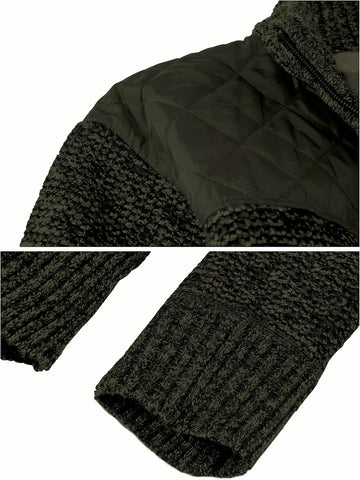 Gioberti Men's Knitted Regular Fit Full Zip Cardigan Sweater with Soft Brushed Flannel Lining.