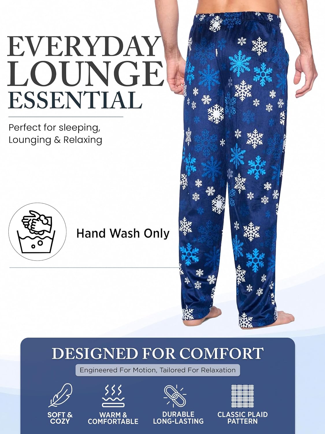 Ashford & Brooks Men's Fleece Pajama Pants, Fuzzy Soft Sleep Lounge Bottoms