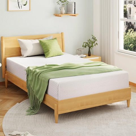 EGOHOME Full Size Memory Foam Mattress 8 Inch, Green Tea, Medium Firm