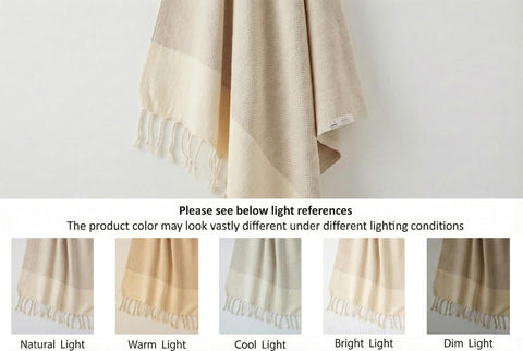 Bazaar Anatolia Turkish Hand Towels Set of 4, 39x19 in, Herringbone Beige