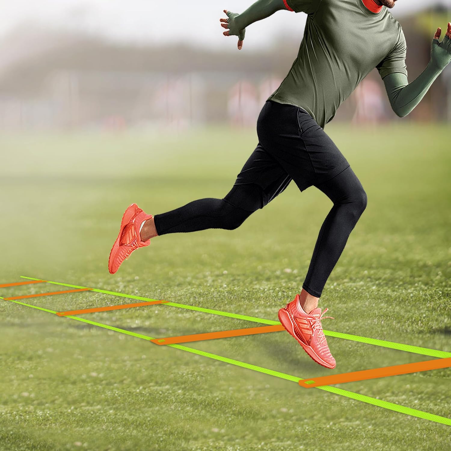 20ft Adjustable Agility Speed Ladder Training Ladder with Carry Bag - Soccer, Speed, Football Fitness Feet Training - Agility Training Equipment for Footwork Drills