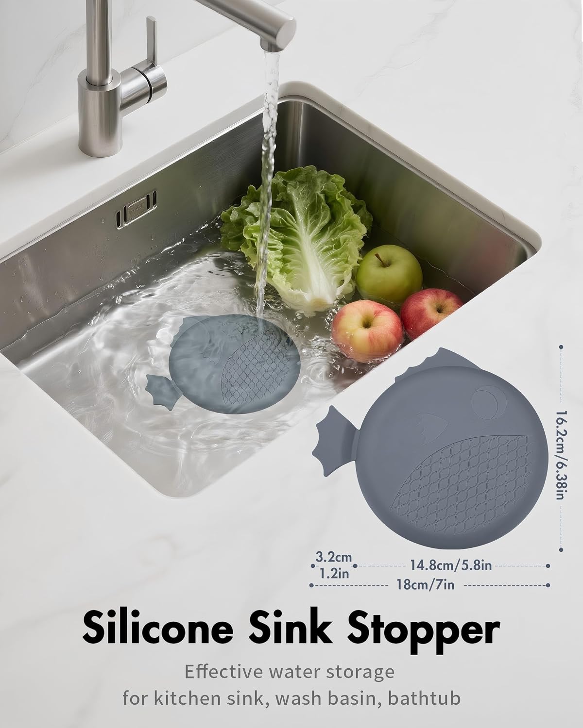 Kitchen Sink Drain Strainer Stopper,Patented Reversible Chain Mesh Basket