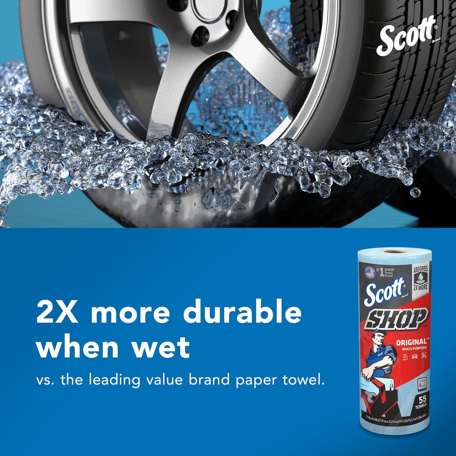 Scott Shop Towels Original, 55 Towels/Roll, 30 Rolls/Case