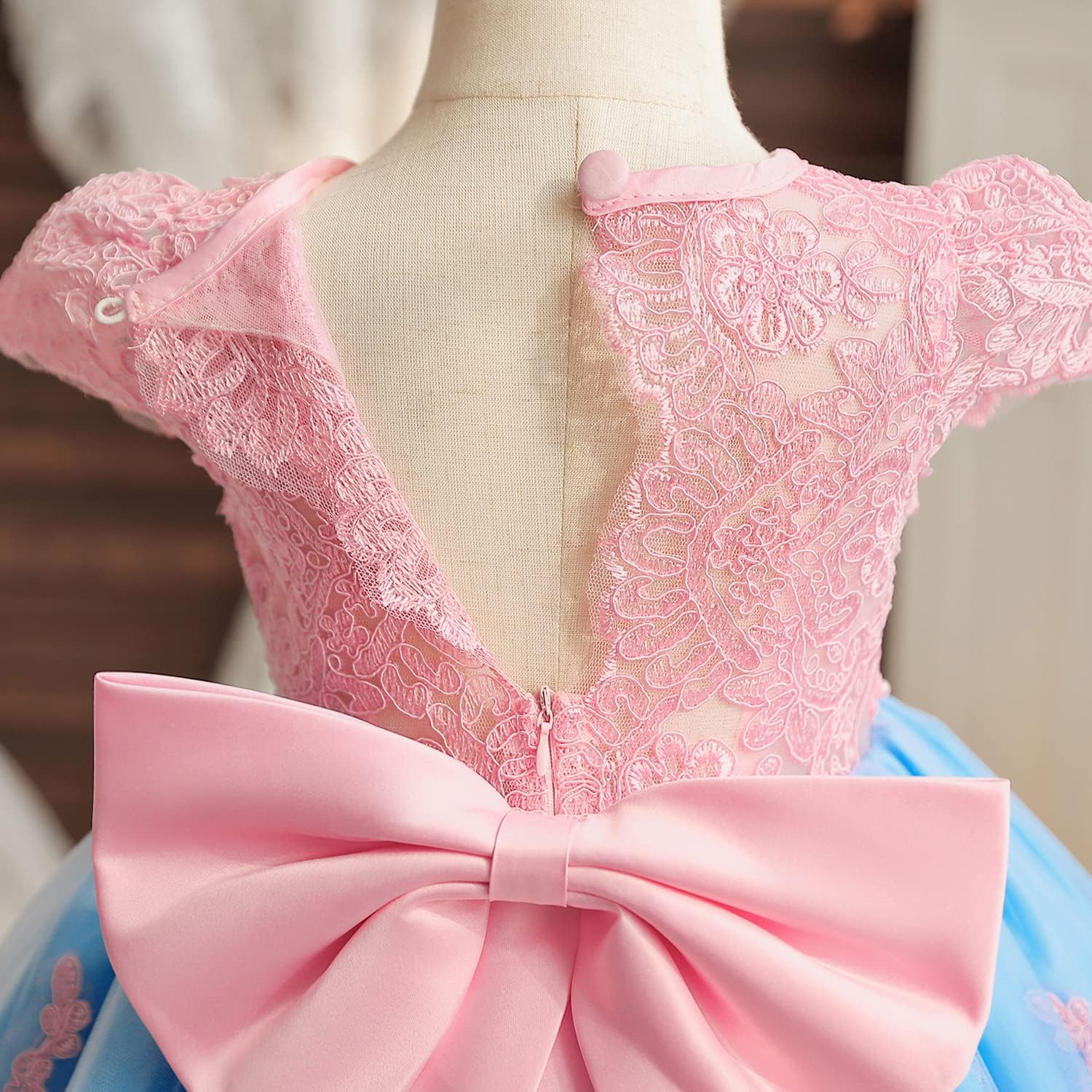HNXDYY Baby Girl Tutu Dress Princess Lace Embroidery Wedding Party Gown