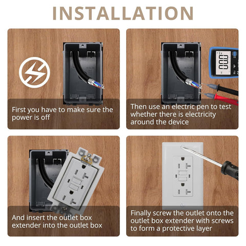 3-Gang BE3 Non-Metallic Electrical Power Outlet Box Extender