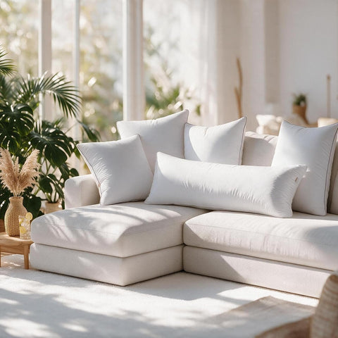 FAVRIQ 14 x 22 Pillow Inserts (Set of 2) - Premium Square Interior Sofa Throw Pillow with 100% Cotton Cover - Decorative Pillow Insert Pair - White Couch Pillow