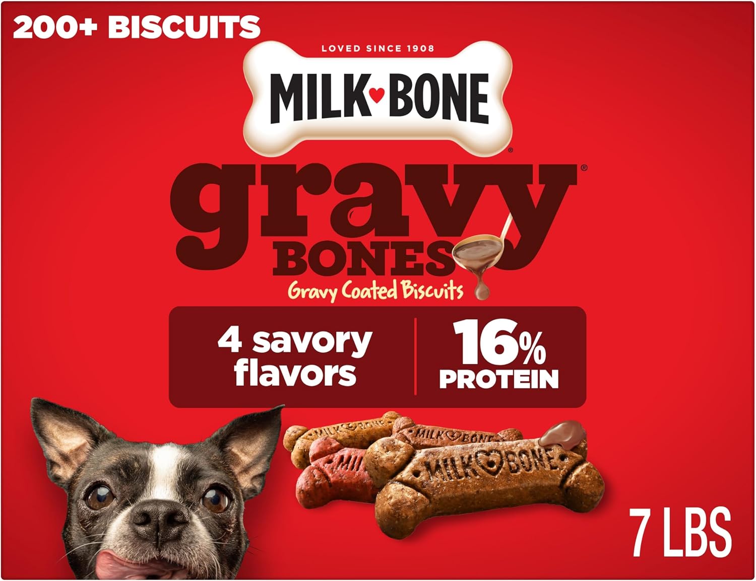 Milk-Bone GravyBones Dog Biscuits, Gravy Coated Small Dog Treats, 7 Lb. Box