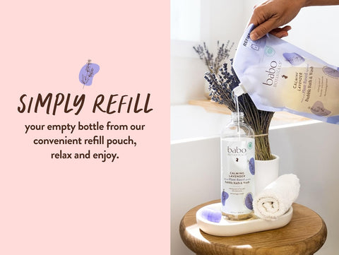 BABO Botanicals Calming Lavender 2-in-1 Bubble Bath & Wash - Relaxing Chamomile & Lavender - EWG Verified- Vegan- for All Ages- Scented with Lavender Essential Oil