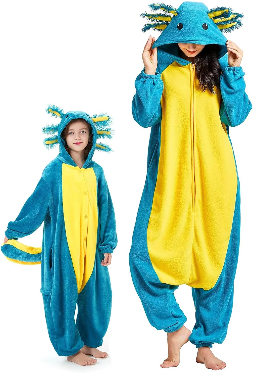 DarkCom Kid-Adult Animal Onesie Axolotl Halloween Costume Christmas Pajama