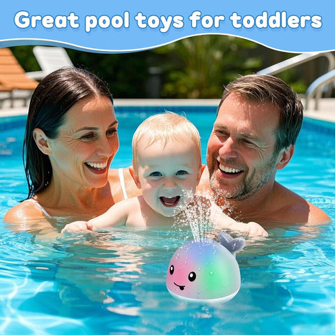 ANGGIKO Baby Girl Bath Toys, Light Up Whale Pool Water Toy for Toddler Baby