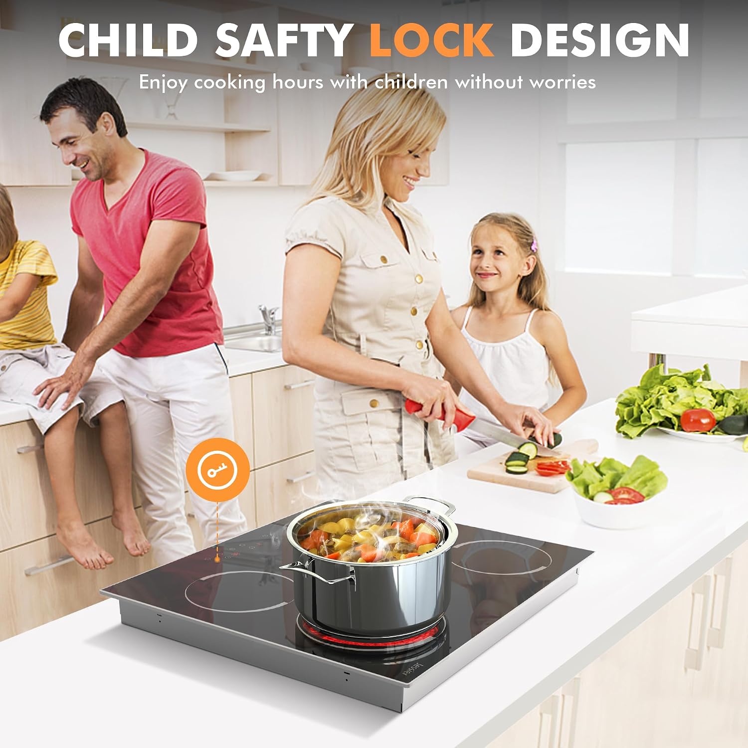 Electric Cooktop 24 Inch 6000W Built-in