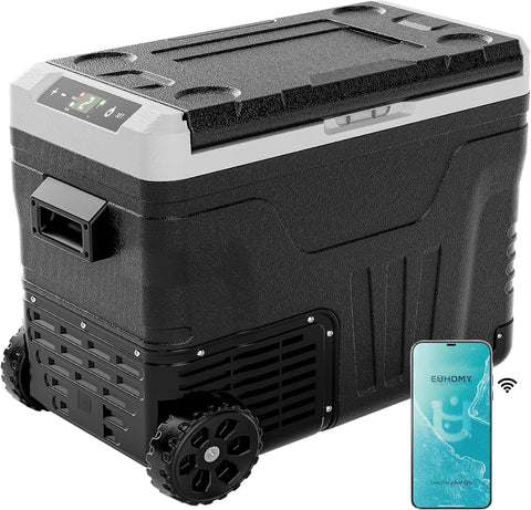 EUHOMY 53QT 12 Volt Refrigerator, -4℉~ 68℉ Portable Freezer, for Car