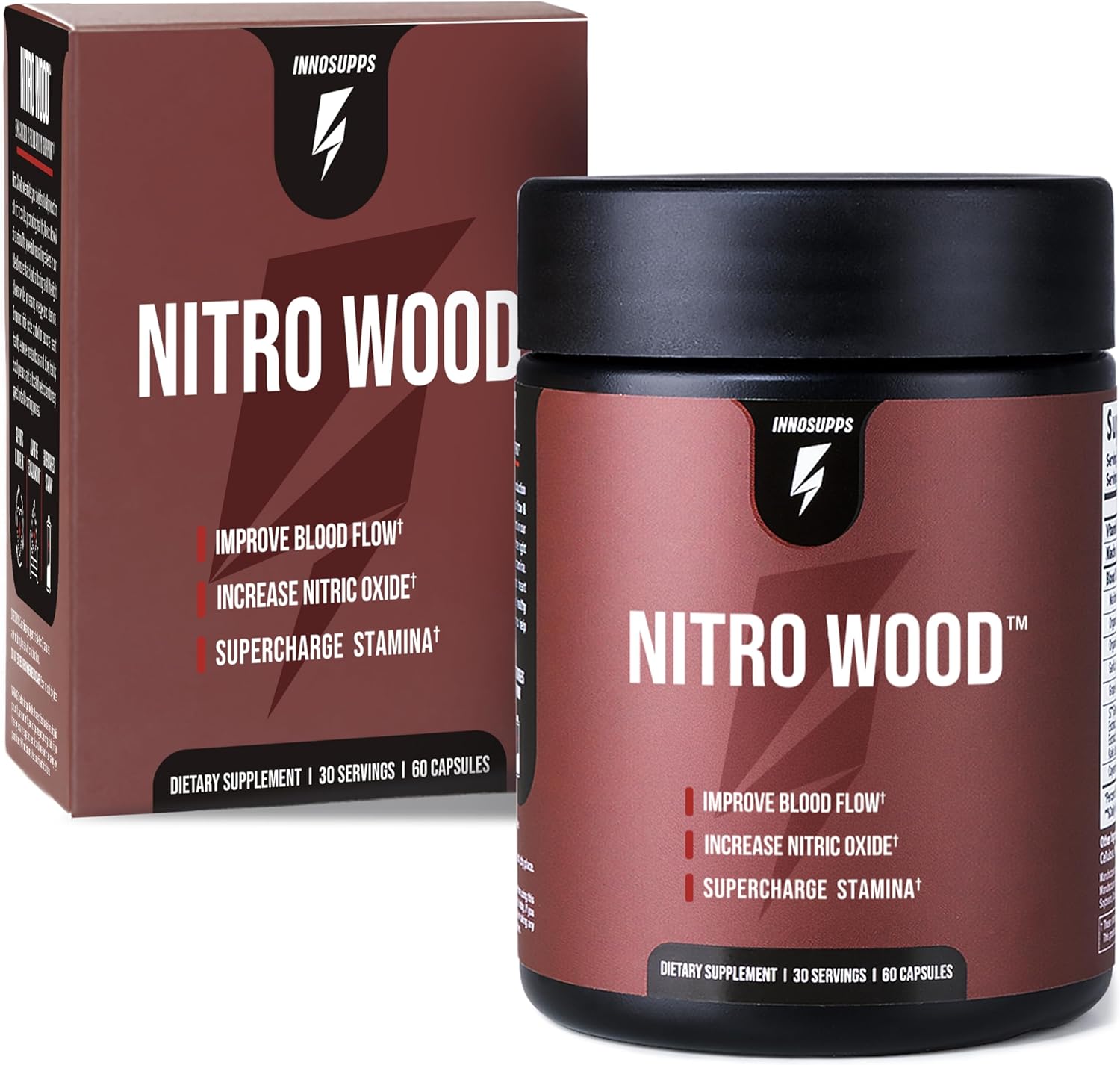 Nitro Wood Magnum Extra Strength Nitric Oxide Booster for Men, 30 Servings