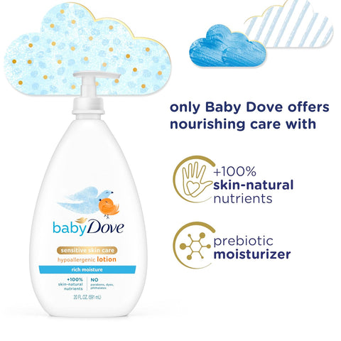 Baby Dove Sensitive Skin Care Body Lotion Rich Moisture 20 oz