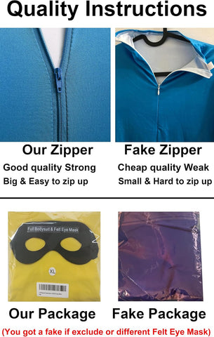 Full Bodysuit Include Felt Eye Mask Kids Costume Open Face Spandex Stretch Zentai Child Suit