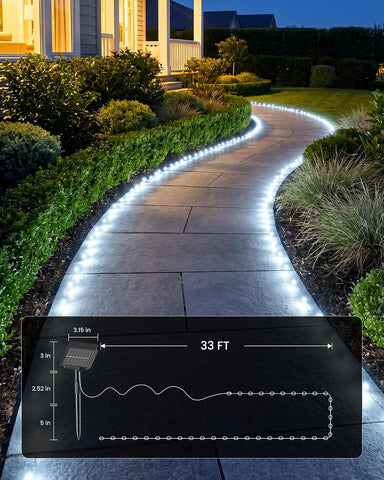 Minetom Solar Fairy Lights, 2 Pack Total 66 FT 200 LED Solar String Lights
