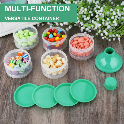 Accmor Formula Dispenser On The Go, 5 Compartments Stackable Formula Container for Travel, Baby Milk Powder Kids Snack Container, BPA Free