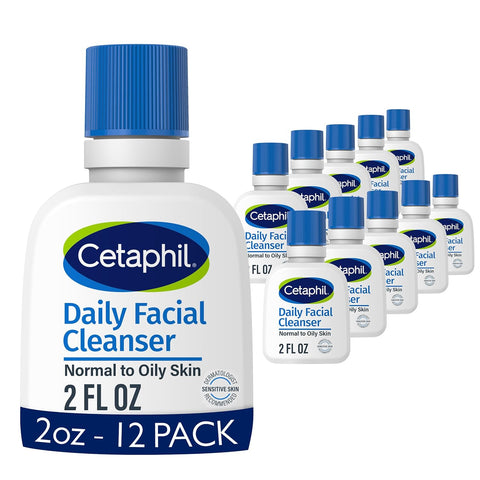Cetaphil Foaming Face Wash, Travel Size, Sensitive Skin, 2 fl oz, 12 ct | Travel Size, Hypoallergenic, Soap Free, Bulk 12 Pack, Foaming Cleanser, Combination to Oily Skin, Carry-On Friendly