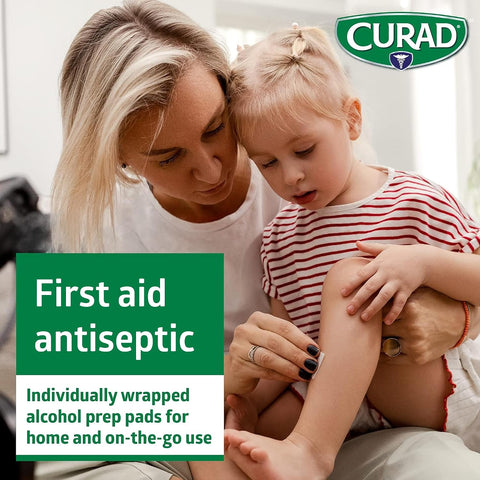 CURAD Alcohol Prep Pads, 400 Count, Medium 70% Isopropyl Alcohol Wipes, Individually Wrapped, First Aid Alcohol Swabs for Cuts & Scrapes, Medical Alcohol Pads