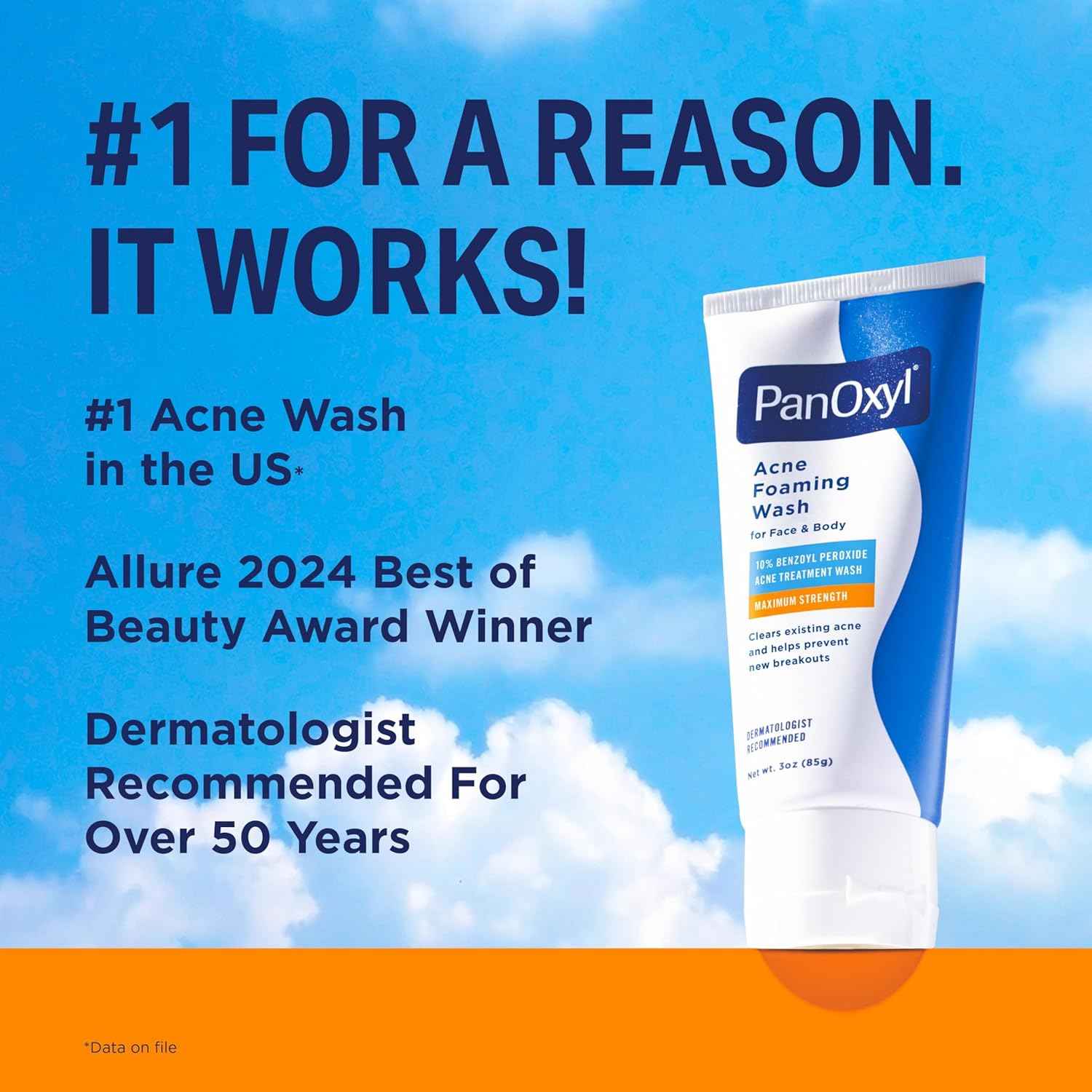 PanOxyl Acne Foaming Wash, 10% Benzoyl Peroxide, For Face & Body, 3 oz