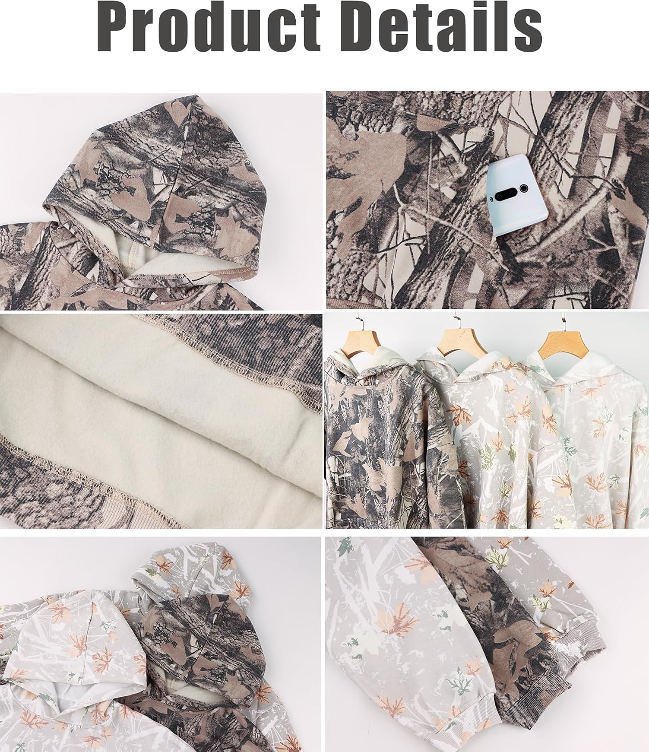 Anoumcy Camo Hoodie Womens Maple Leaf Sweatshirts