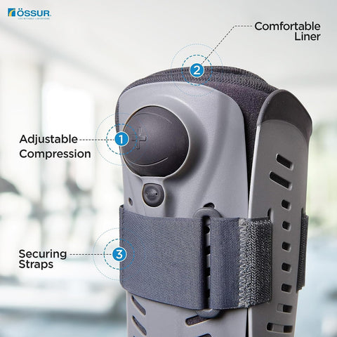 Ossur Rebound Air Walker Boot | Comfortable Walking Boot with Compression Straps & Air Pump Rocker Bottom | Walking Boot for Broken Foot, Walking Boot for Sprained Ankle (Low Top, Medium)