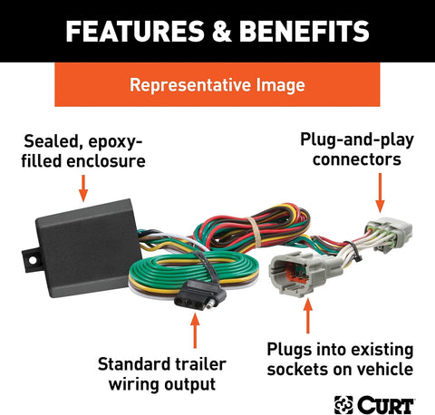 Custom Wiring Harness, 4-Way Flat Output, Compatible with Select Grand Cherokee