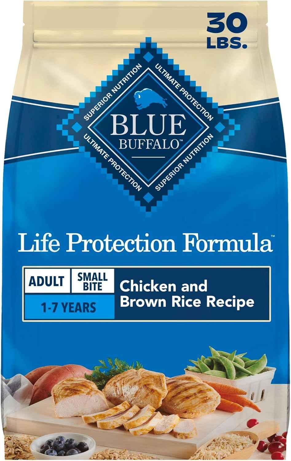 Blue Buffalo Life Protection Formula Small Bite Chicken Dry Dog Food, 30 lb