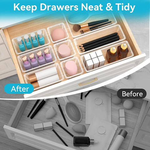 12 PCS Drawer Organizer Set, Makeup Organizers, Tool Storage Trays