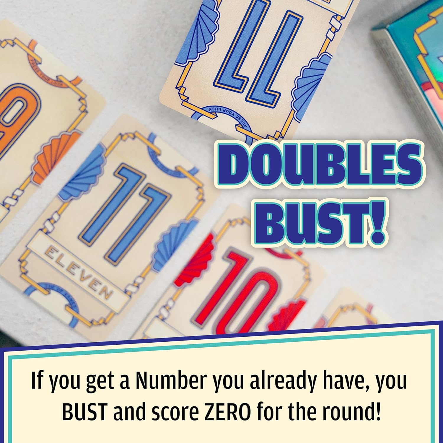 USAOPOLY Flip 7 Card Game, The Ultimate Blend of Press Your Luck Strategy