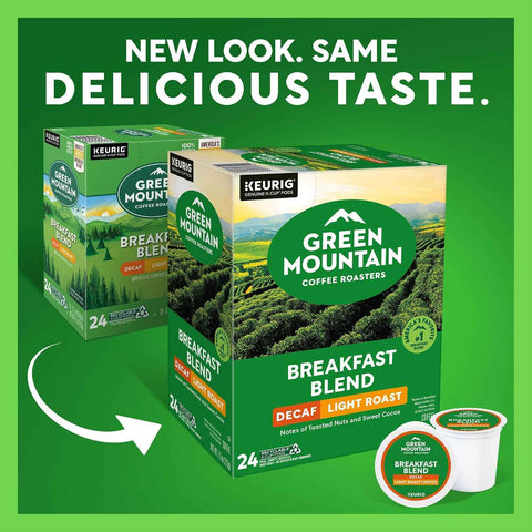 Green Mountain Coffee Breakfast Blend Decaf Keurig Single-Serve K-Cup pods, Light Roast Coffee, 96 Count