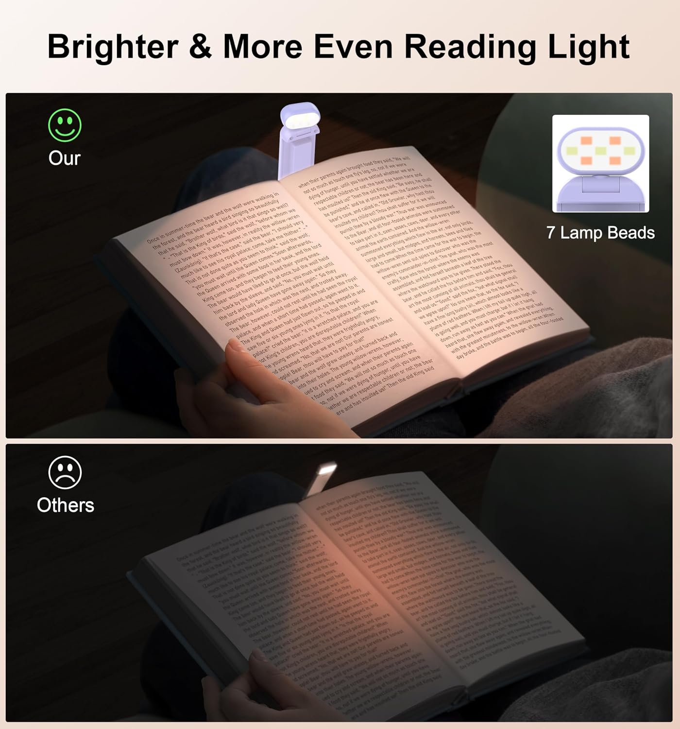 Gritin Reading Light, Rechargeable Book Light for Reading in Bed