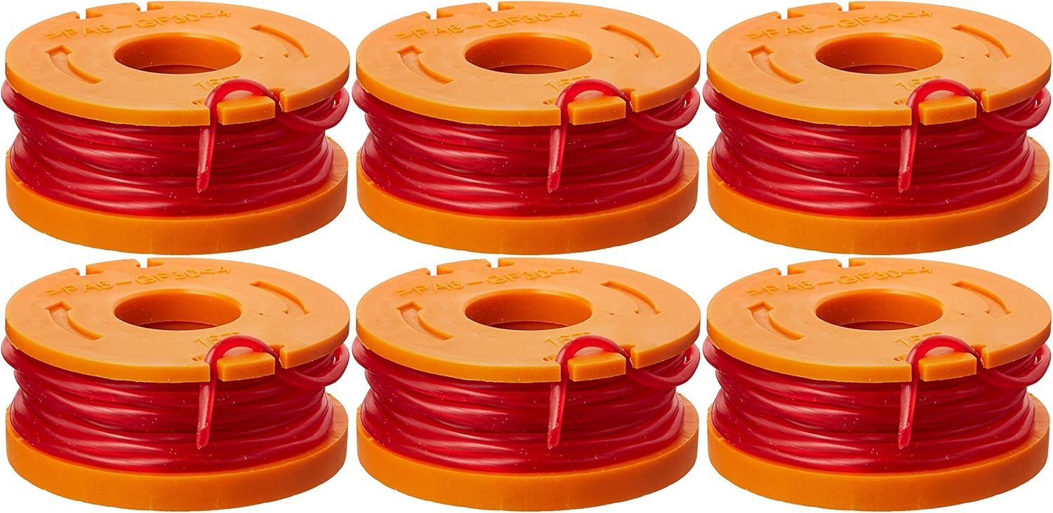 WORX Replacement Spool & Line for String Trimmers, 6 Pack, WA0010