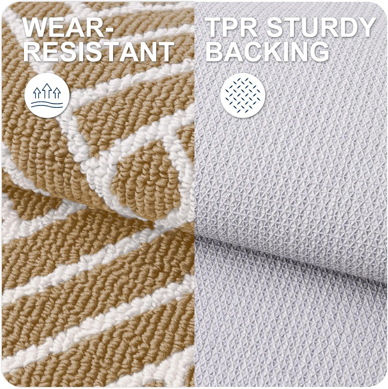 OLANLY Indoor Door Mat 32x20, Low-Profile Dirt Resistant Doormat, Beige