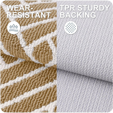 OLANLY Indoor Door Mat 32x20, Low-Profile Dirt Resistant Doormat, Beige