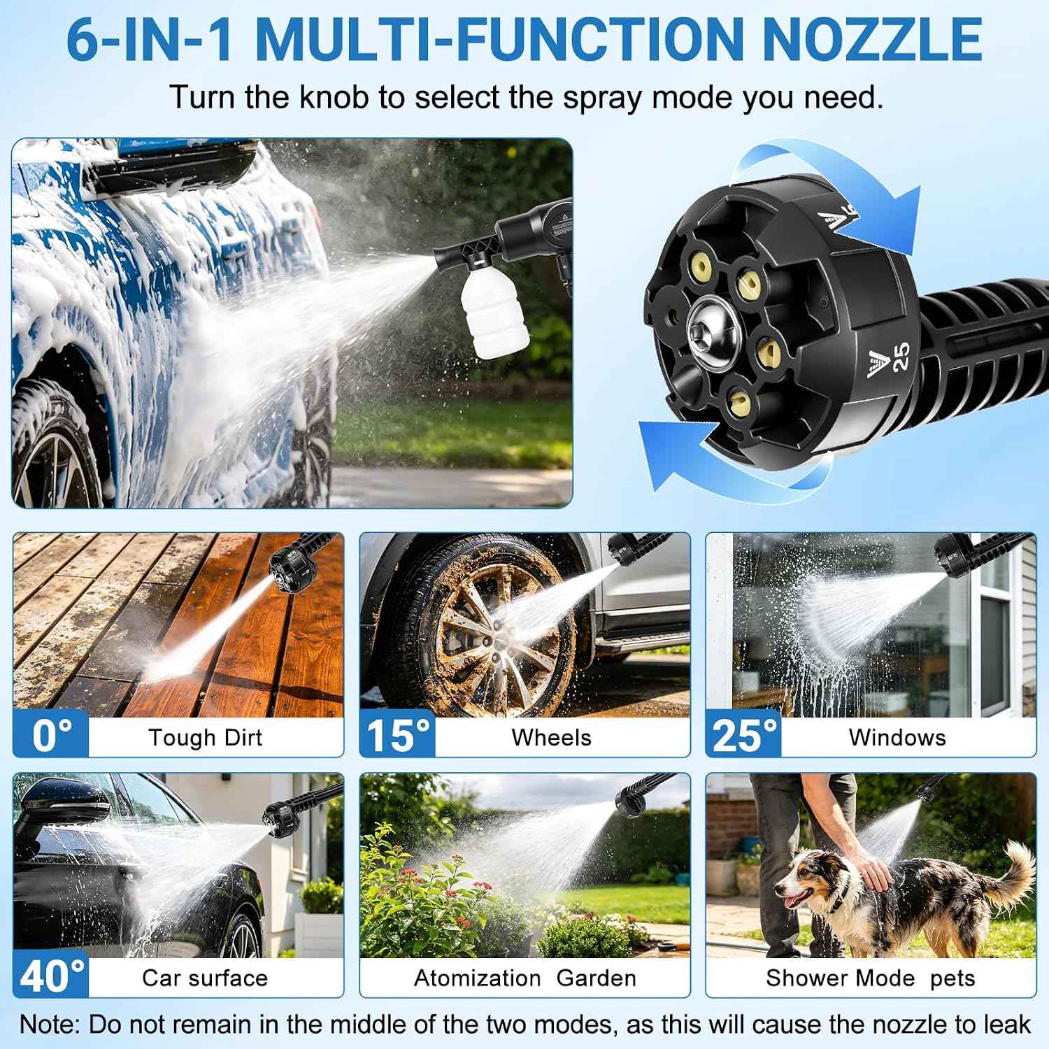 Cordless Portable Washer, Handheld Washer, Battery Operated Washer for Car Home Outdoor Patio Garden, Lightweight Car Washer, Washer with Foam Pot, Cleaner with 23FT Elastic Hose