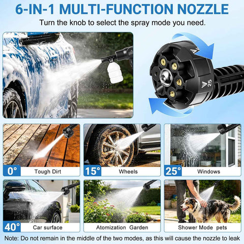 Cordless Portable Washer, Handheld Washer, Battery Operated Washer for Car Home Outdoor Patio Garden, Lightweight Car Washer, Washer with Foam Pot, Cleaner with 23FT Elastic Hose